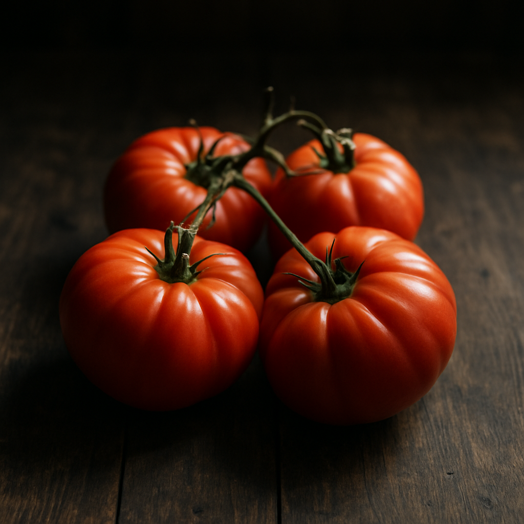 Ripe heirloom tomatoes